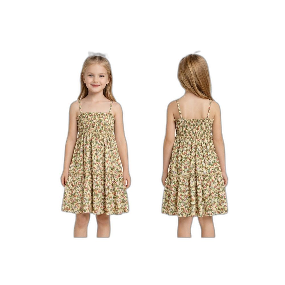 BCBG Girls Floral Cotton Smocked Sundress Size L 14/16 Summer Beach Boho
